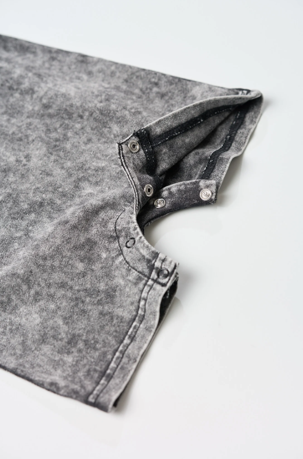 Little Bipsy - Acid Wash Shortie Romper|142086