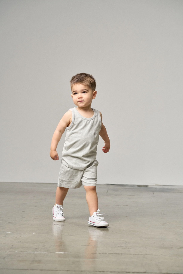 Little Bipsy - Palm Jersey Tank - Light Heather Grey|142541