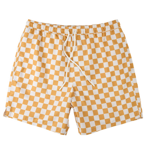 Petit Lem - Swim Trunks Yellow Checks|190402
