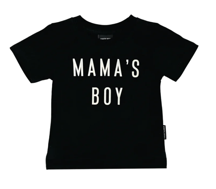 97 Design Co - Mama's Boy Black Kids T-Shirt|65707