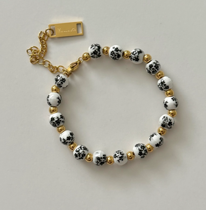Lujain Beaded Bracelet- Black|186957