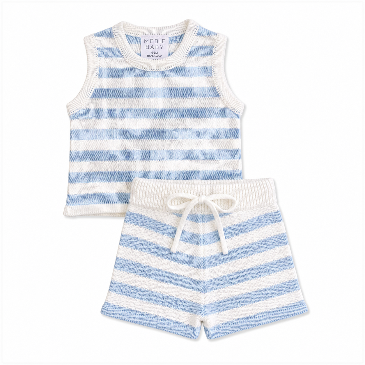 Mebie Baby - Blue Stripe Short Tank Set