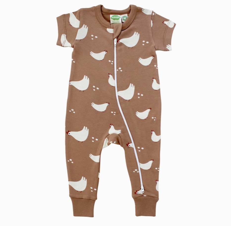 Parade - '2-Way' Zip Romper - Short Sleeve Chickens|91788