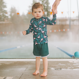 Honeysuckle - Kid's Trunks - Midnight Blue, White Trim|140830