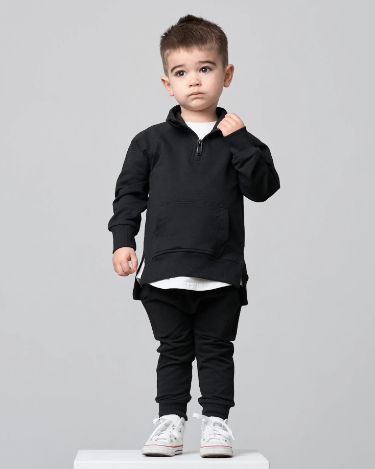 Little Bipsy - Quarter Zip Pullover - Black|177918