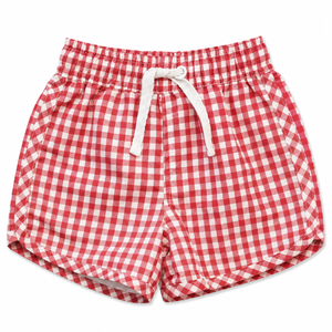 Mebie Baby - Red Gingham Swim Shorts
