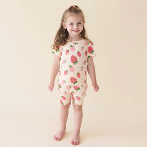 "My Jammies" Organic Kids' Pajamas - Short - Strawberries|202601