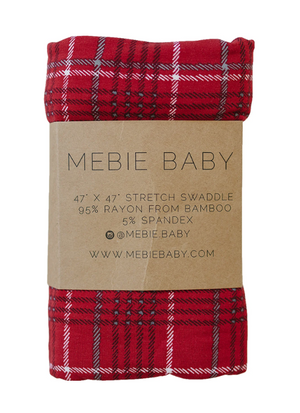 Mebie Baby - Red Plaid Stretch Swaddle|108690