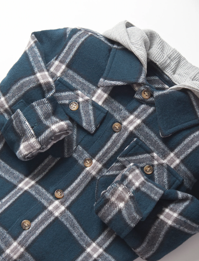 Little Bipsy - Hooded Flannel - Night Fall|113241