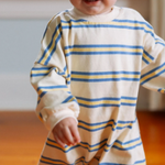 Roobear - Striped Long Sleeve Romper - Yellow and Blue|205903