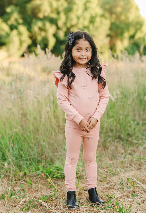 Mebie Baby - Pink Ribbon Ruffle French Terry Set|185309