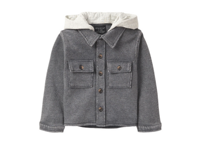 Little Bipsy Hooded Shacket - Charcoal Wash|137942