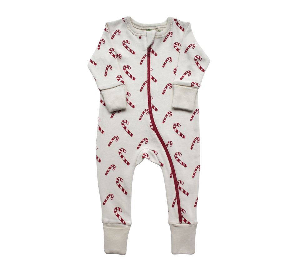 Parade Organics - '2 Way' Zip Romper Candy Canes|80950