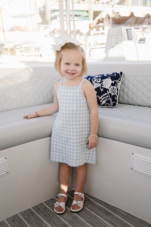 Mebie Baby - Blue Knit Gingham Dress
