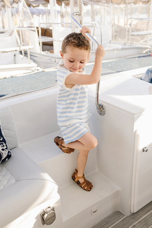 Mebie Baby - Blue Stripe Short Tank Set