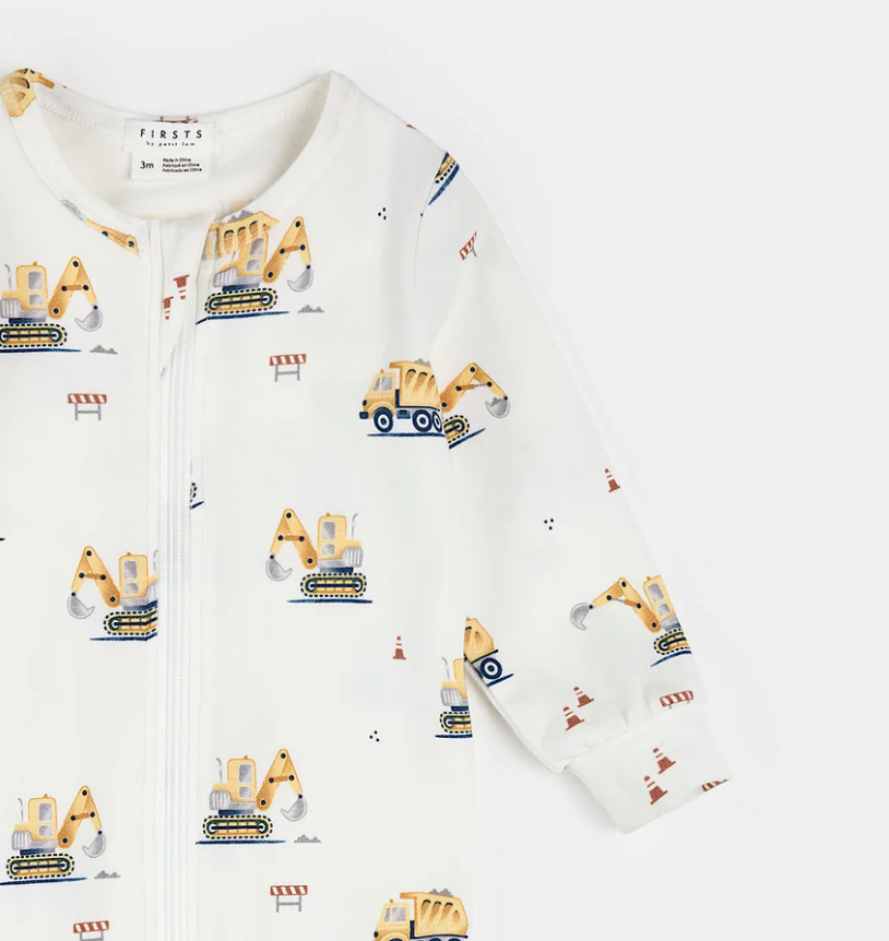 Petit Lem - Footed Sleeper - Construction Site|187057