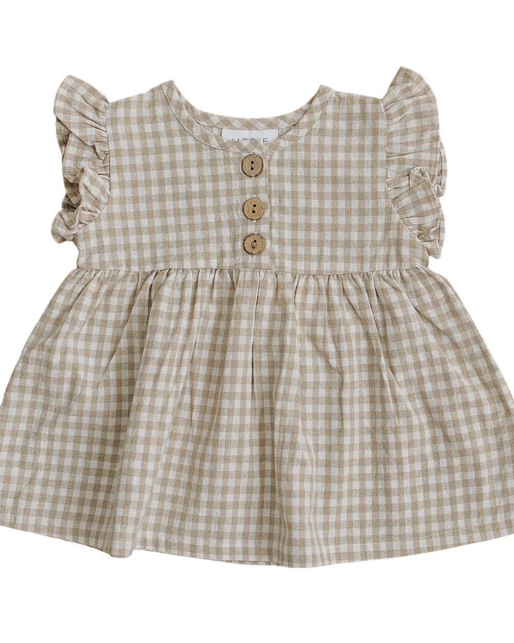 Mebie Baby - Gingham Ruffle Linen Dress|87460