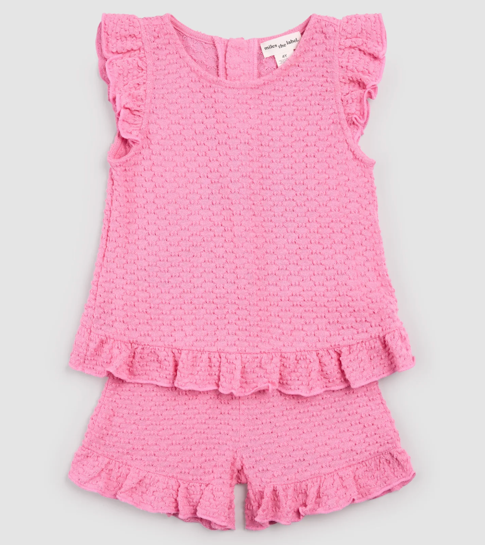 Miles The Label - Frilly Pink Set|187769