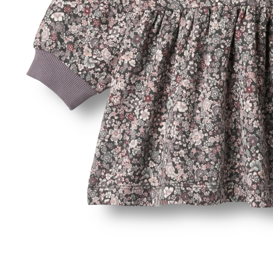Wheat - Jersey Dress Dorthea Purple Stone Flowers|164387