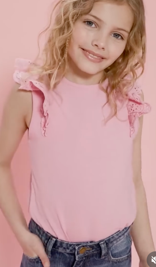 Creamie - Rose Smoke Ruffle Tee|198183