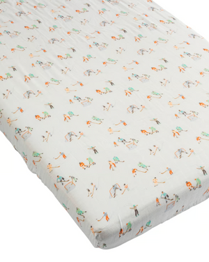 Muslin Fitted Crib Sheet - Ice hockey|136240