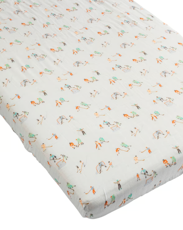 Muslin Fitted Crib Sheet - Ice hockey|136240