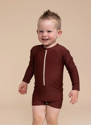 Roco Swim - Zip Up Rashguard W Brown|88531