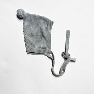 Grey Cotton Bonnett NB|203035