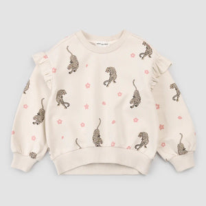 Miles The Label - Leopards on Birch Ruffled Sweatshirt|182453