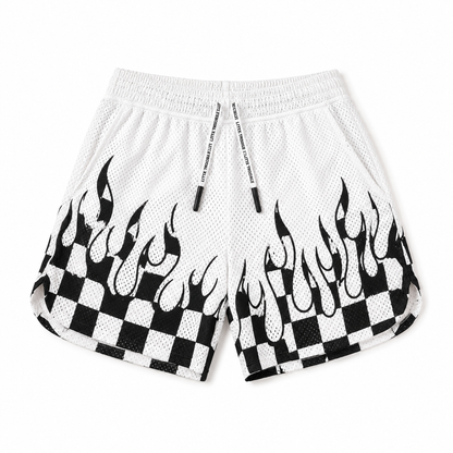 Little Trouble - Heater Flame Shorts White