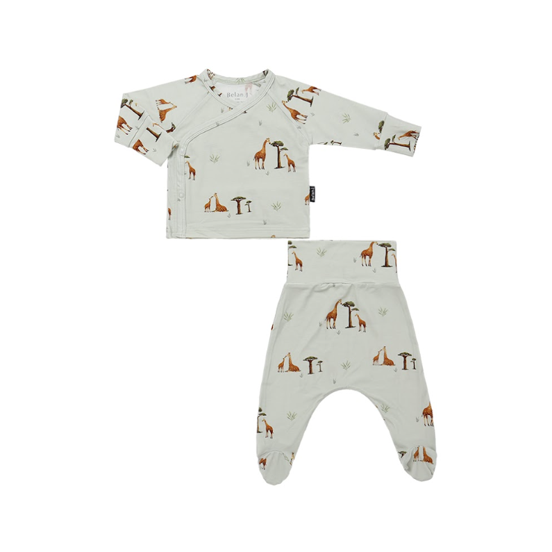 Belan.J - Take me Home Kimono Set - Giraffes - 0-3M|193925