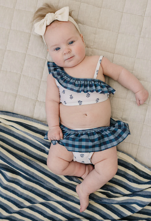 Mebie Baby - Cream Berry Ruffle Shoulder Bikini|185289