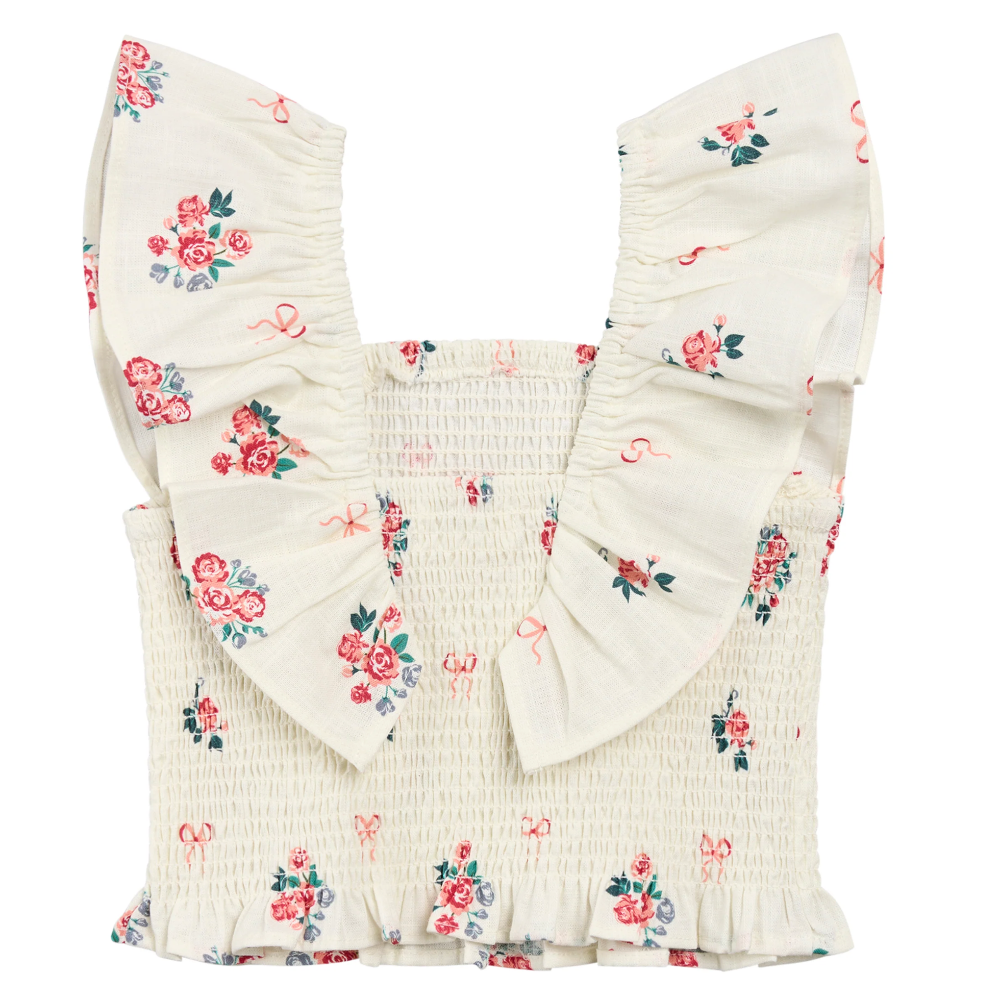 Miles The Label - Woven Floral Bow Shirt|193755