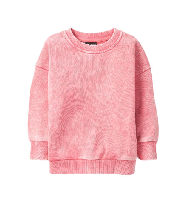 Little Bipsy -  Washed Crewneck - Electric Pink|145226