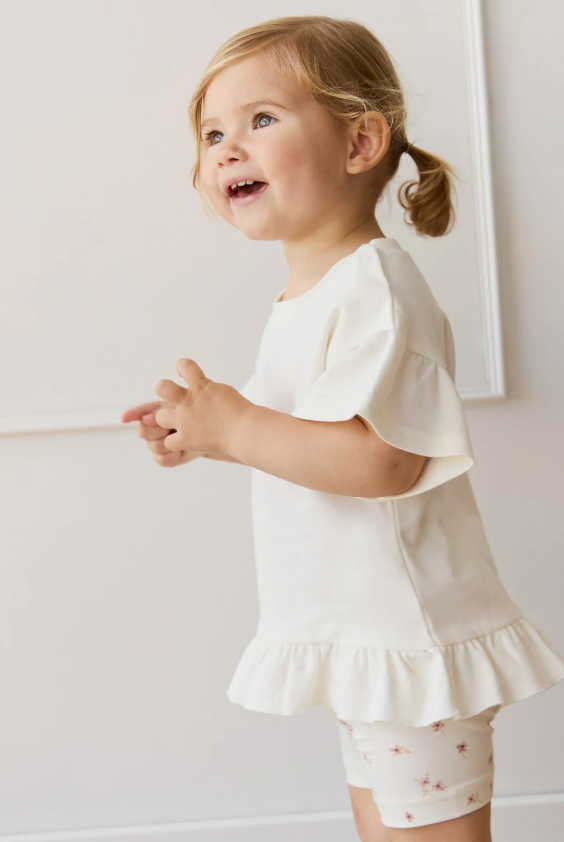 Jamie Kay - Organic Cotton Everyday Bike Short Simple Flowers Egret|176576