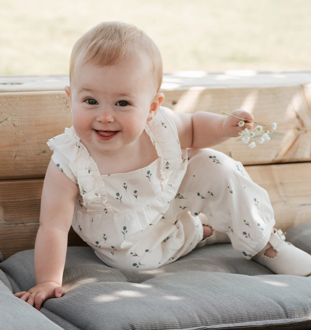 Petit Lem - Ruffle Romper - Blue Tulips|187251