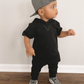 Little Bipsy - Short Sleeve Hoodie - Black|97762