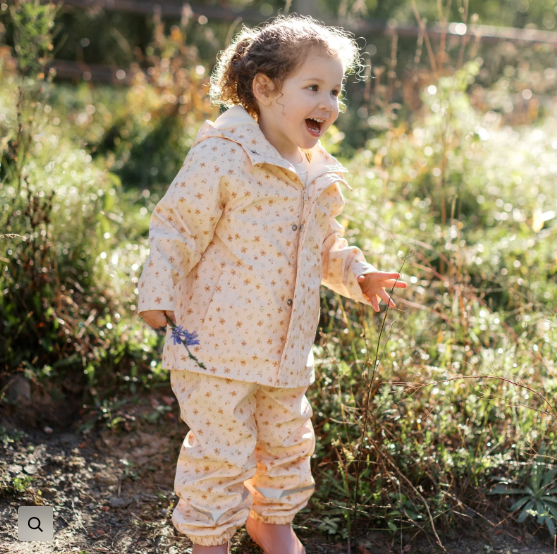 Roobear - Fleece-Lined Rain Jacket Floral|173357