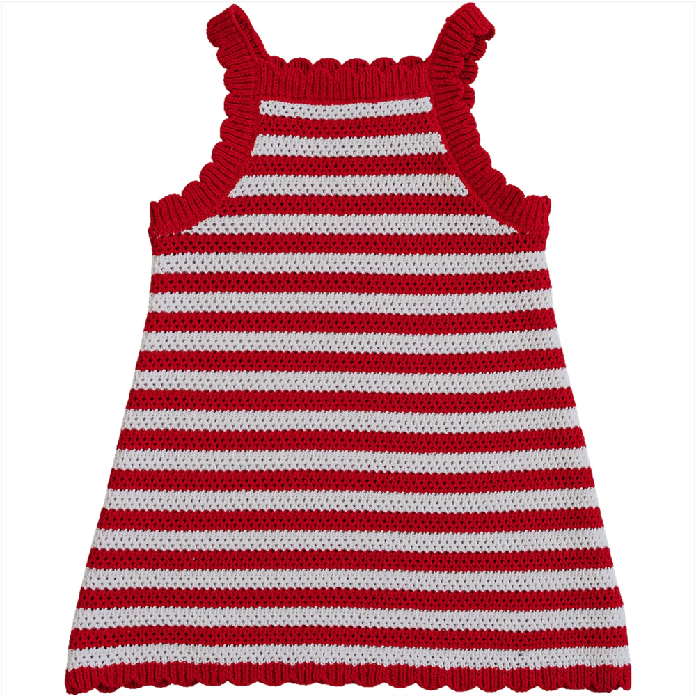 Mebie Baby - Red Stripe Knit Cover-Up Dress|205055