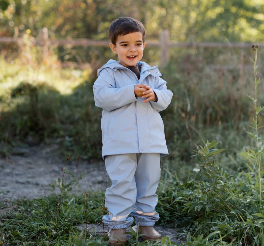 Roobear - Waterproof Fleece-Lined Rain Jacket Slate Blue|173355