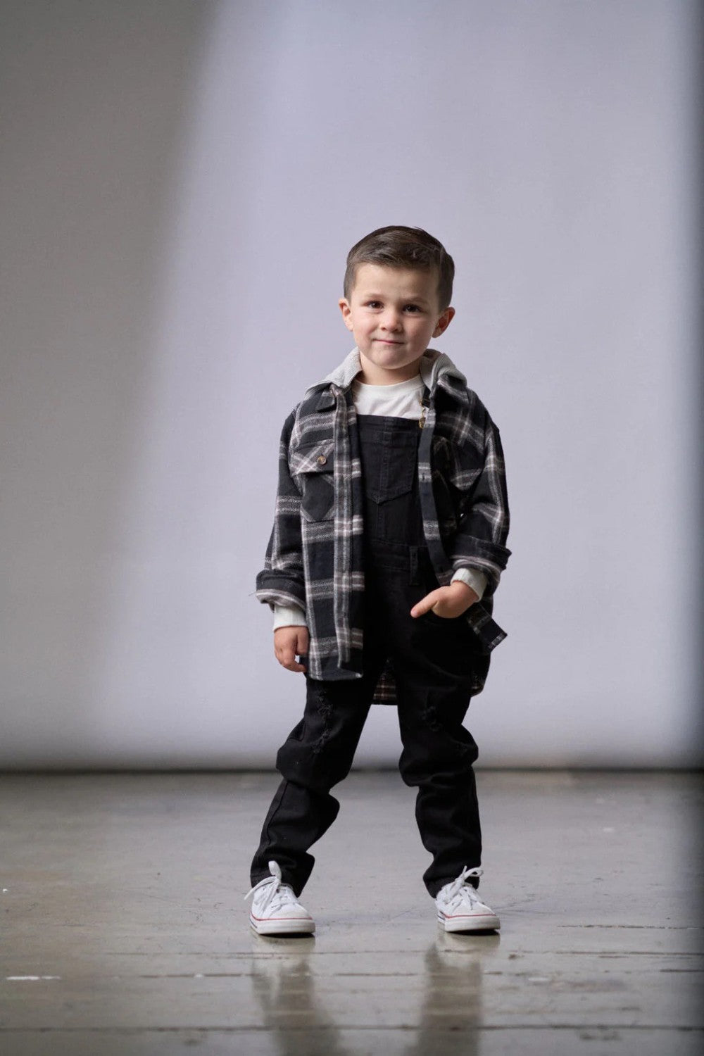 Little Bipsy - Hooded Flannel - Black|109206