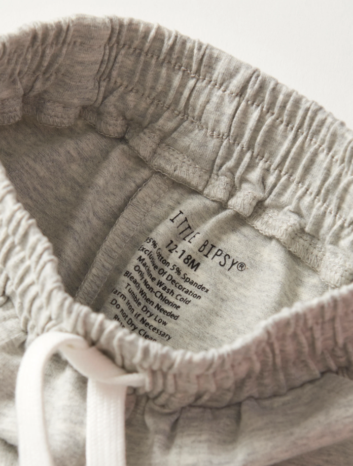 Little Bipsy - Stitch Pocket Jersey Short - Light Heather Grey|142513