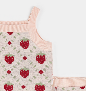 Petit Lem - 2 Piece Knit Set - Strawberry Picnic|187166