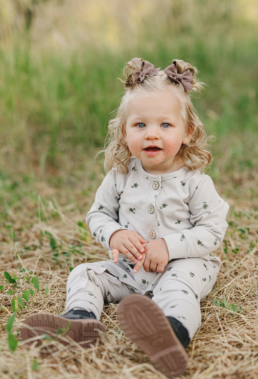 Mebie Baby - Floral Long Sleeve Button Romper|185334