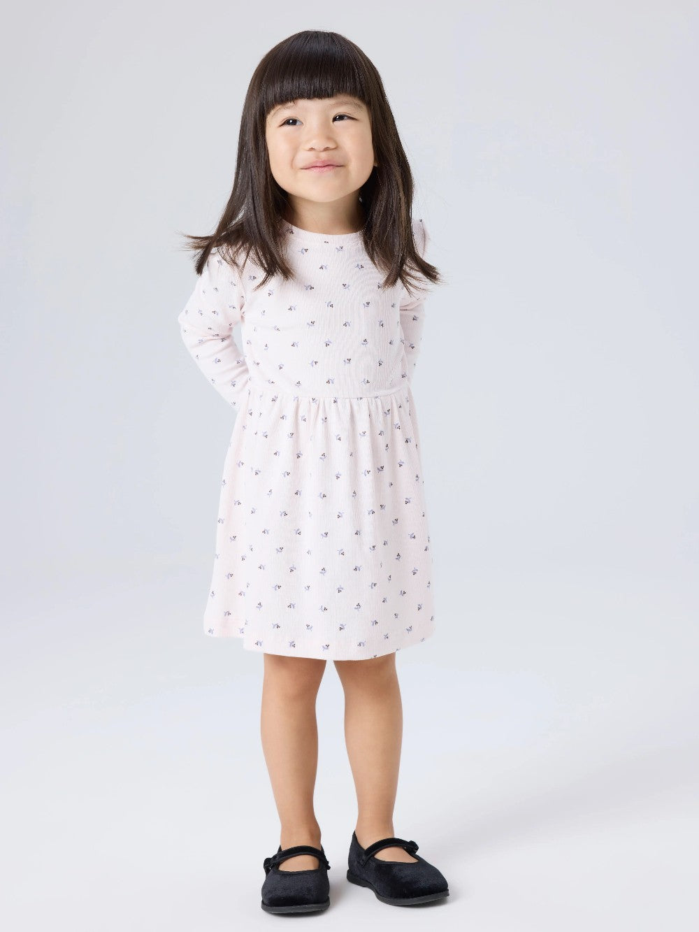 Name It - Long Sleeve Ribbed Floral Dress|225513