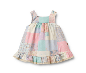 Wheat -  Dress Ruffle Ayla Patchwork Flowers|191177