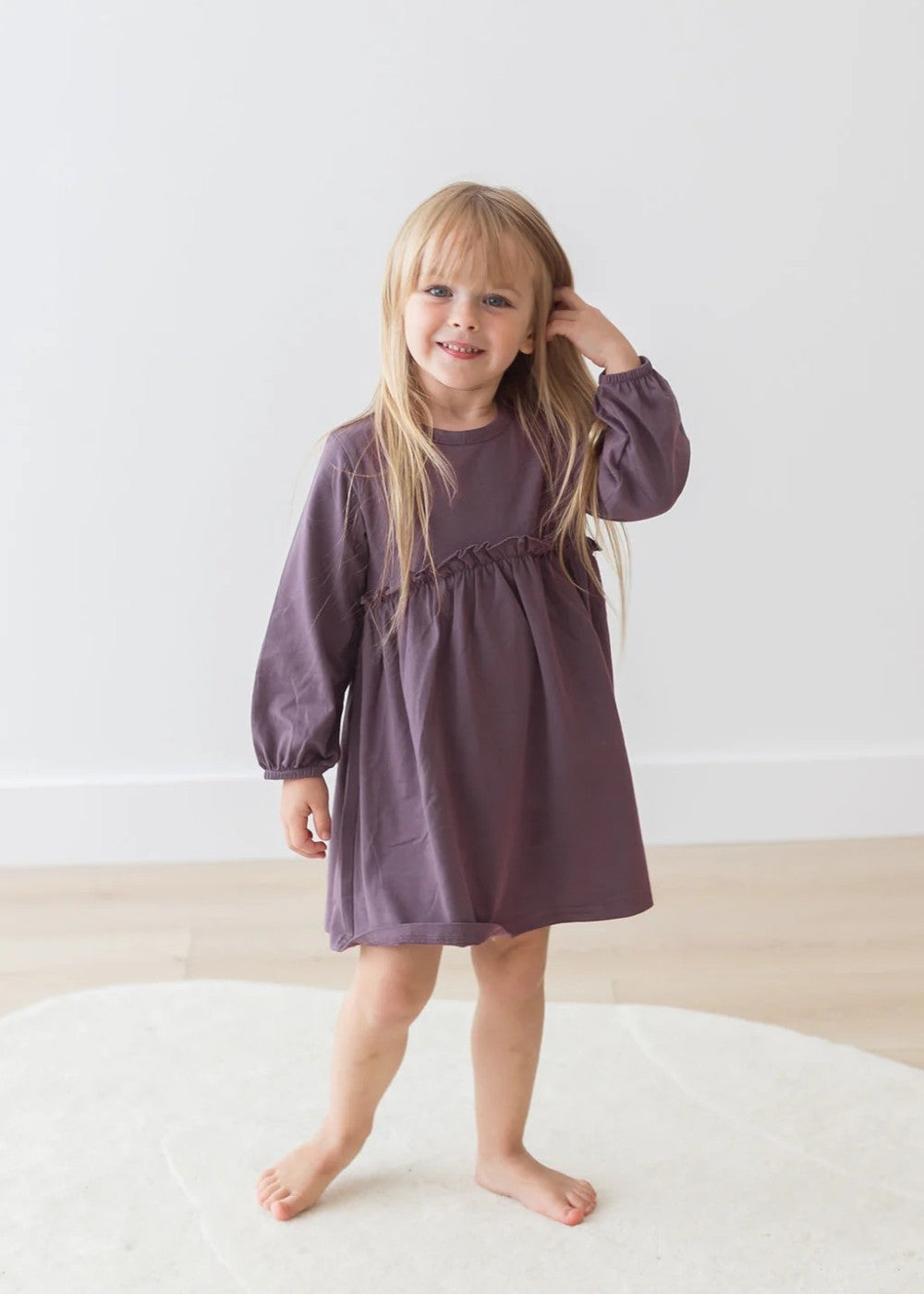 Mila & Co - Long Sleeve Jersey Dress | Elderberry|112444