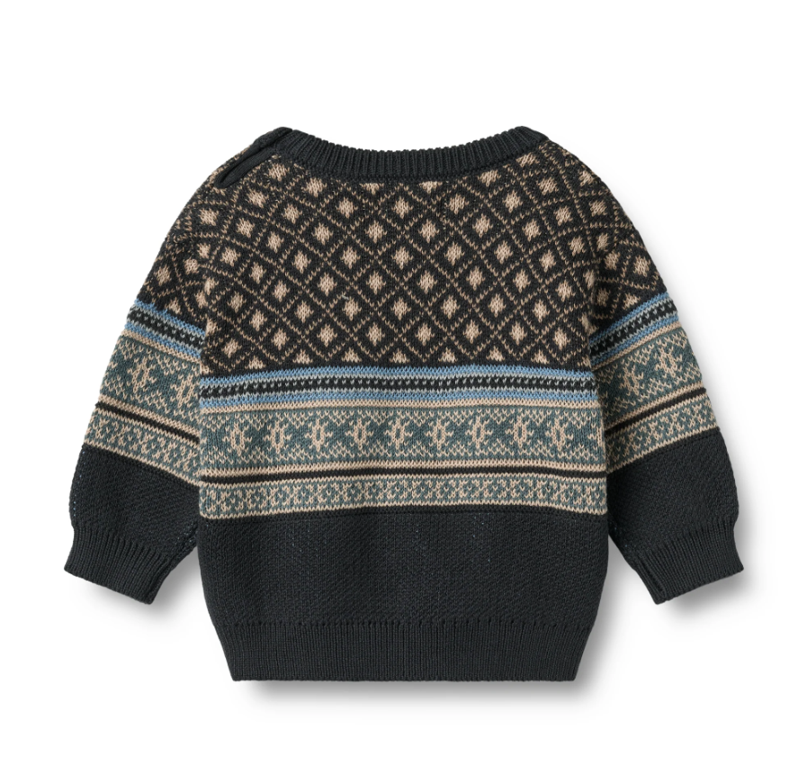 Wheat - Jaquard Pullover Julius navy|164426