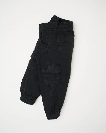 Little Bipsy - Cotton Twill Cargo Jogger - Black|164281