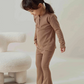 Organic Bamboo Flared Pant-Mocha|104092